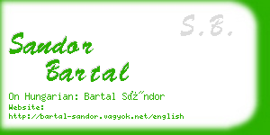 sandor bartal business card